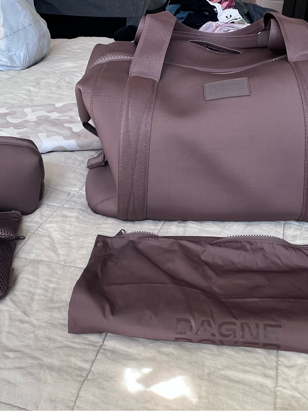 Dagne Dover Mauve Duffel Bag with Organizer Pouch
